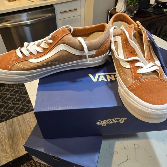 VANS LX Premium Old Skool 36 WASHED BROWN 2025 Men's Skateboarding Shoes 10 NEW - Picture 3 of 15